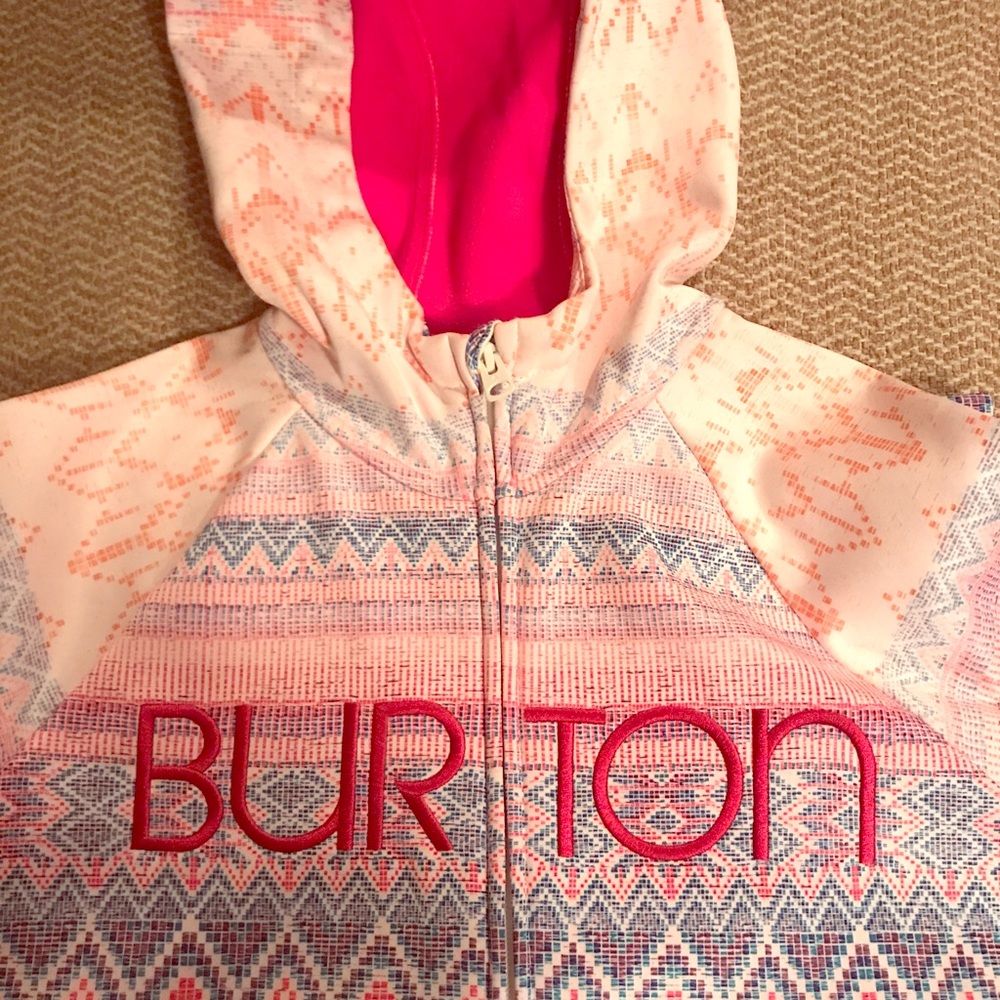 Fleece lined zip up hooded sweatshirt.